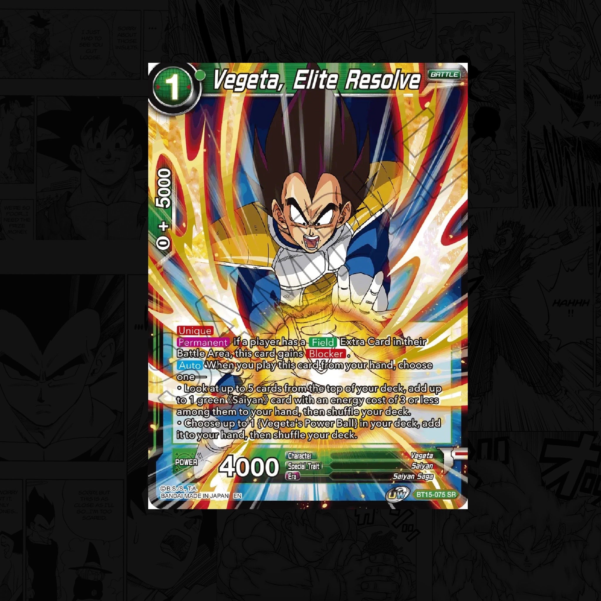 DRAGON BALL SUPER Vegeta, Elite Resolve