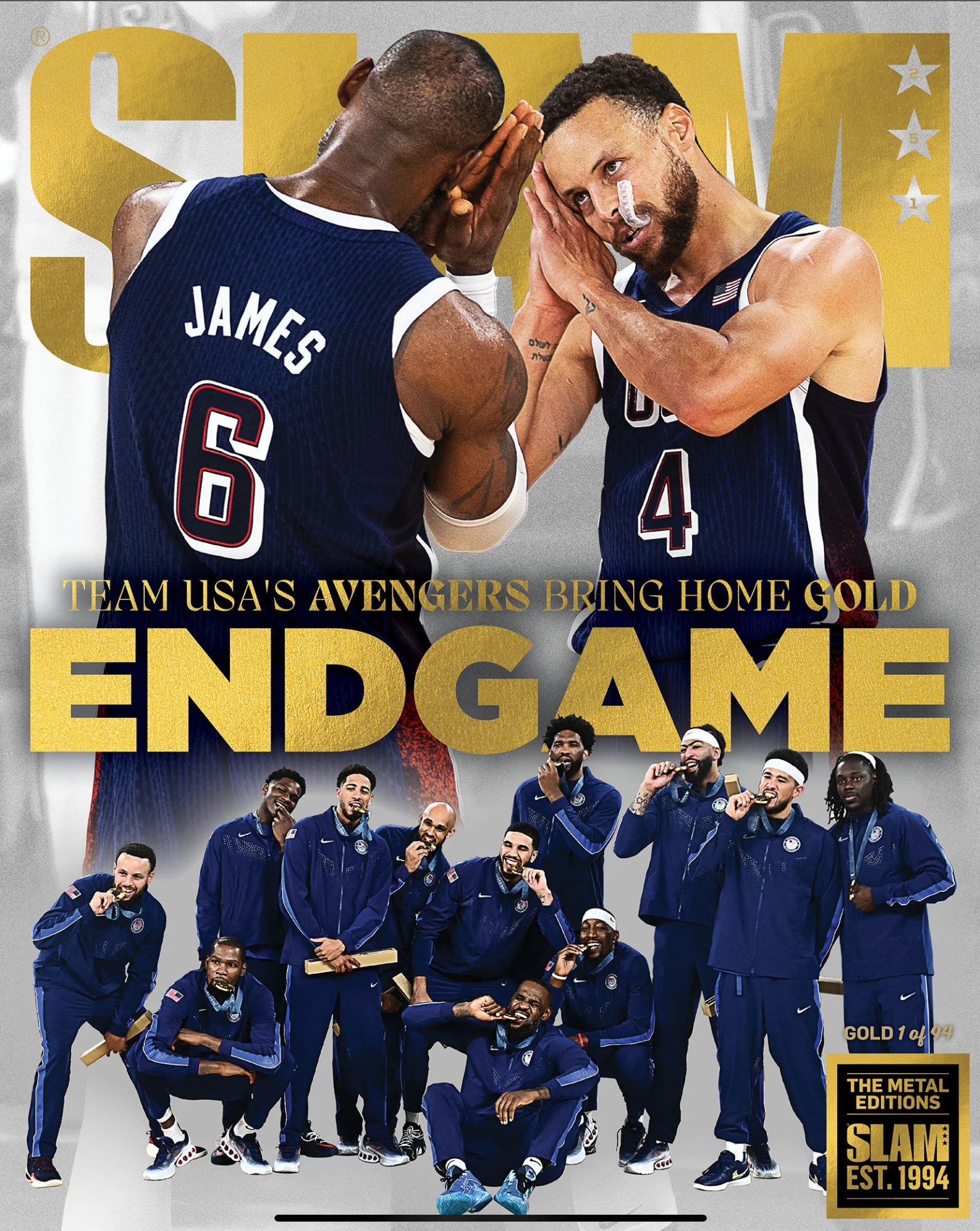 Pre Order SLAM 251 Gold Metal USA Men’s Basketball #D/94 (SLAM Goods)