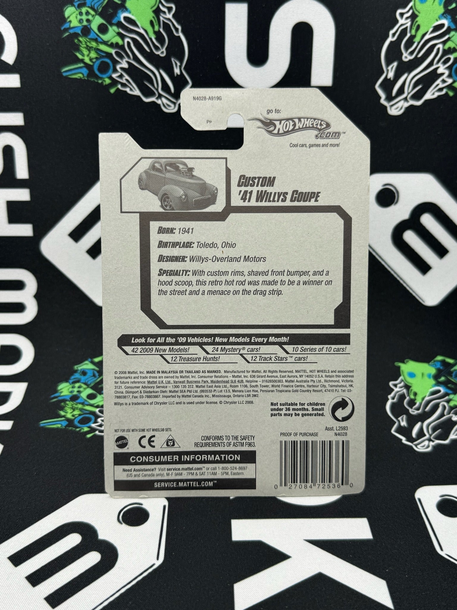 HOT WHEELS Custom ‘41 Willys Coupe- Blue