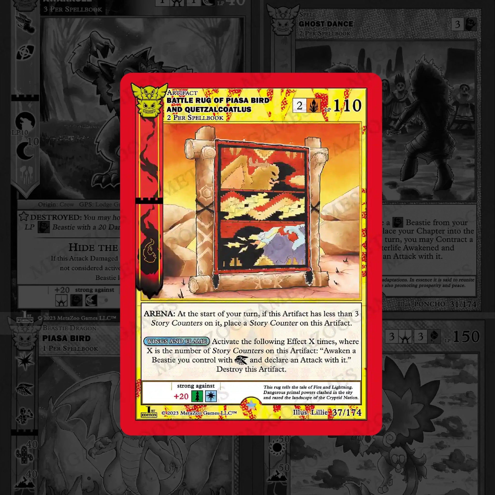 METAZOO Battle Rug of Piasa Bird and Quetzalcoatlus