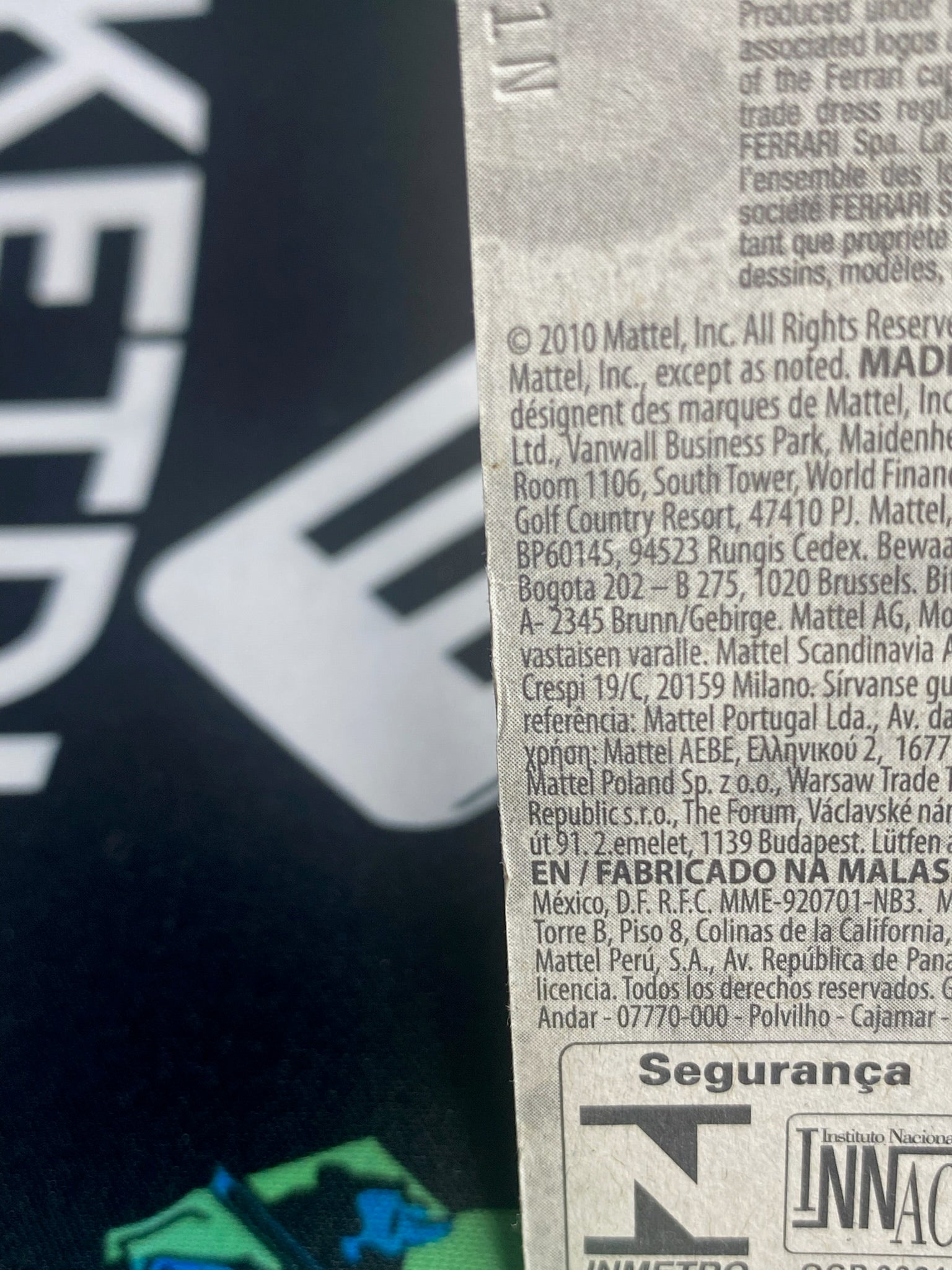 HOT WHEELS Ferrari California - Short Card