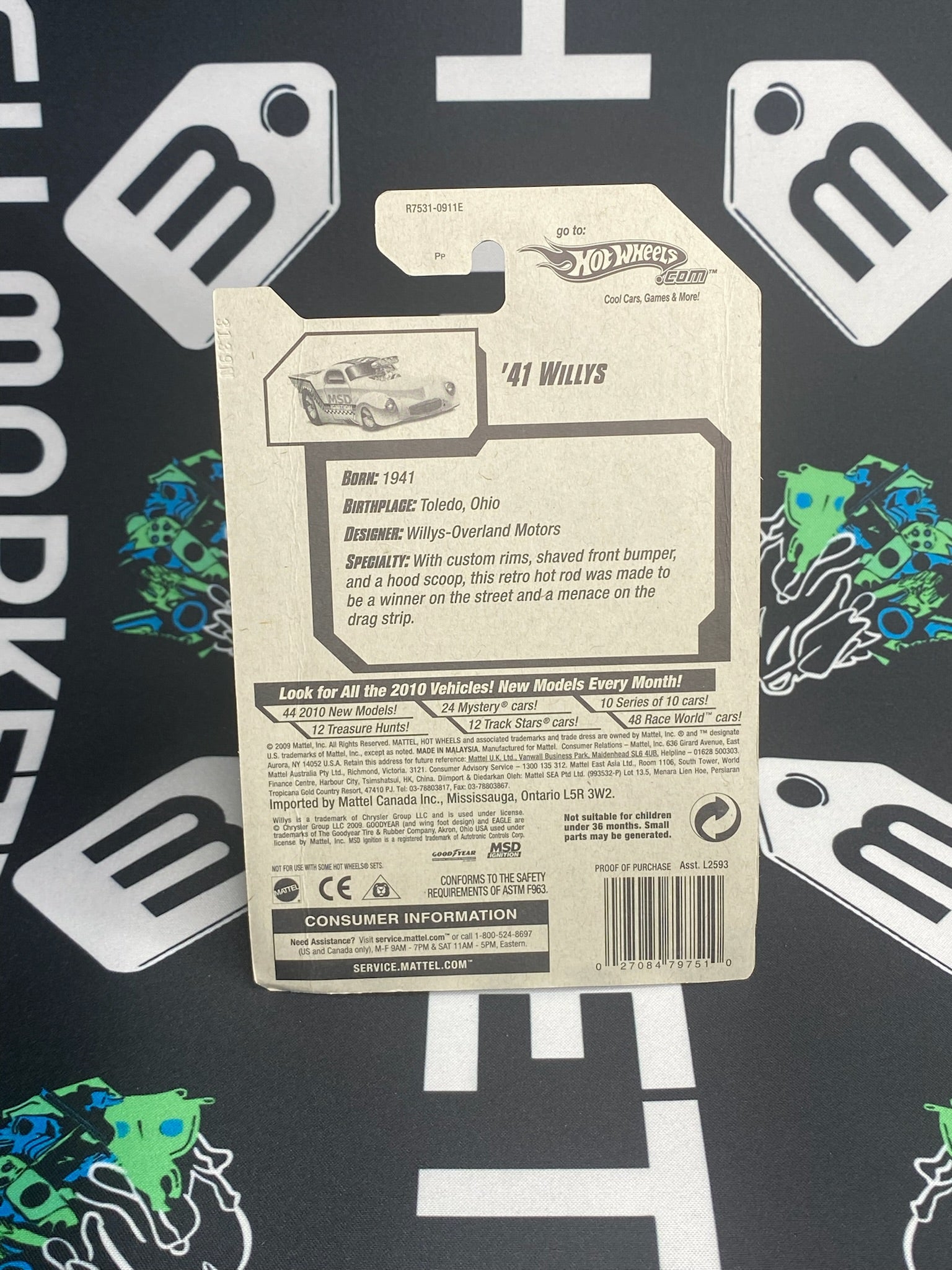 HOT WHEELS ‘41 Willys - Yellow