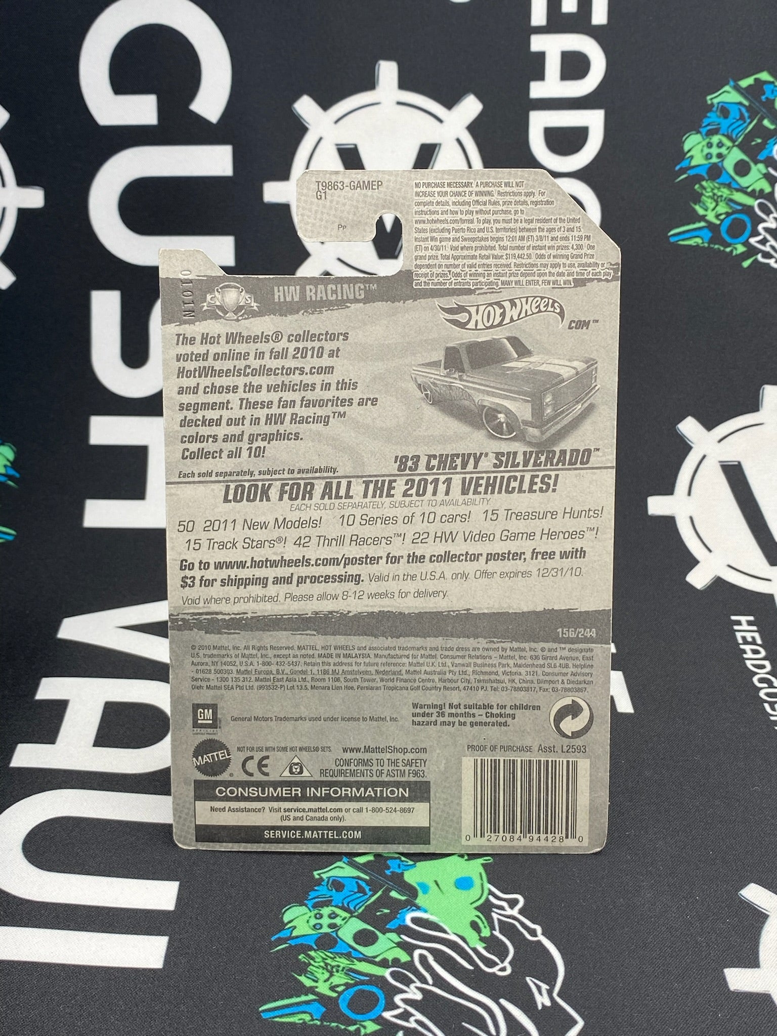 HOT WHEELS ‘83 Chevy Silverado - License Plate Included “Too Fast”